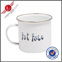 Taza de esmalte liso con calcomanía